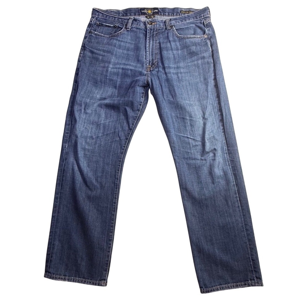 Lucky Brand 481 Relaxed Straight Mens Blue Denim Jeans 36x30 Medium Wash-2530